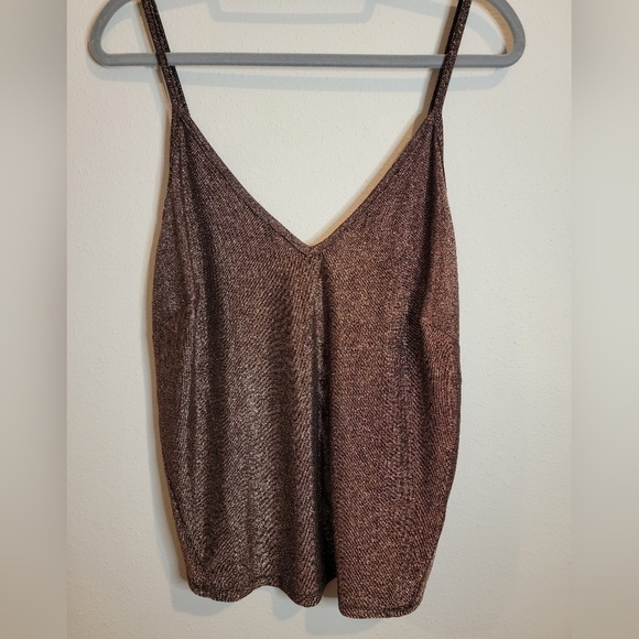 Bishop +‎ Young Marisa Cami Tank Rose Gold Metallic Size Large - Picture 6 of 10